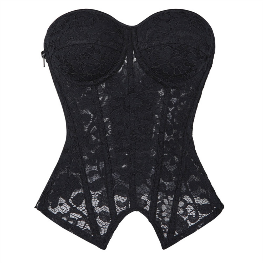Boning Corset Steel - Corset sexy en maille avec coussinets