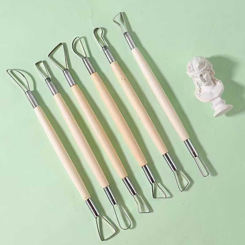 Craft Knife Set - 6 pièces manche en bois cire